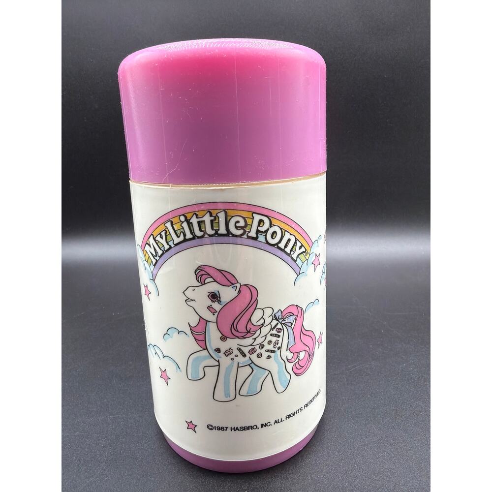 Vintage 1987 My Little Pony Thermos Pink G1 Aladdin Hasbro Insulated 8oz Bottle